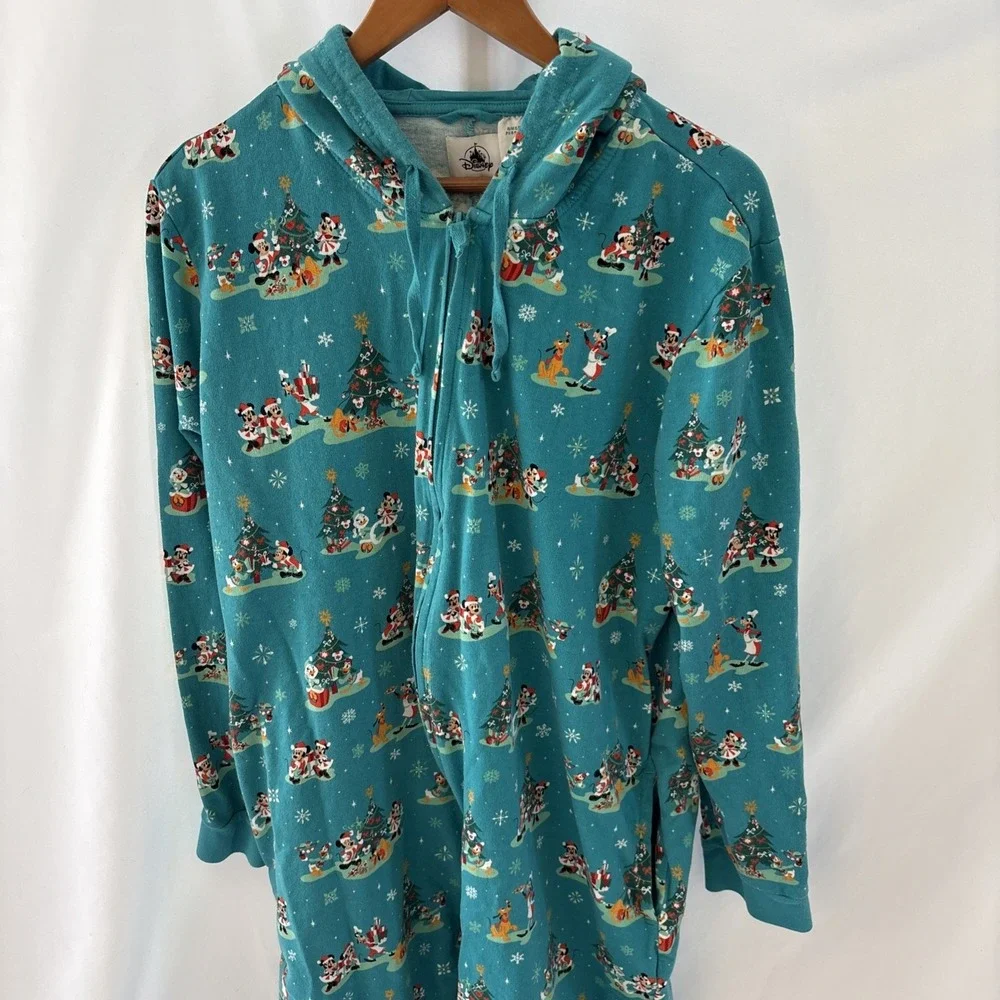 Disney Mickey & Friends Mens‎ XL Christmas Holiday Mouse Ears Coverall Pajamas